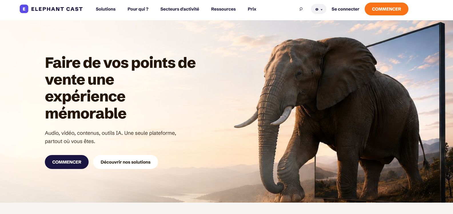 Elephant Cast : présentation du logiciel d'affichage dynamique (Digital signage)