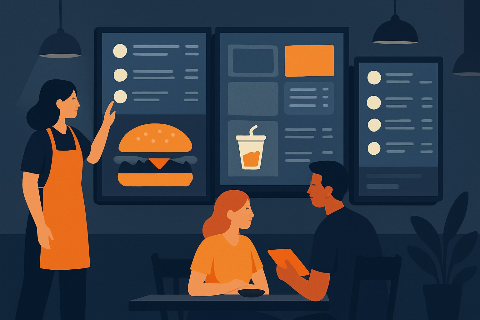 Affichage dynamique pour restaurant : menu, promotions et mise en place