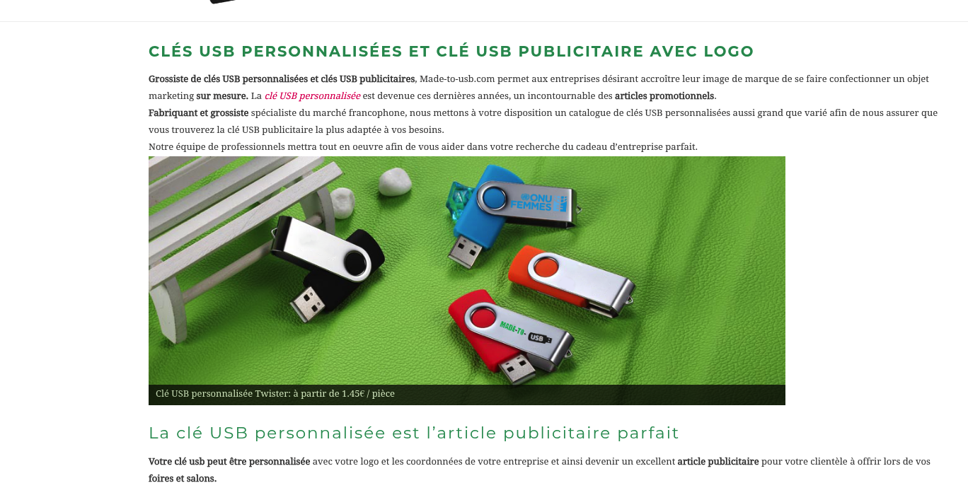 Aperçu Made to USB